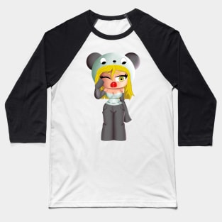 Kawaii Panda Girl Baseball T-Shirt